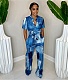 Short Sleeve Print High Waist One Piece Jumpsuit TB-5719