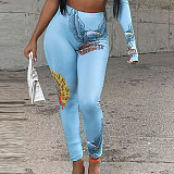 Digital Print High Waist Skinny Leggings Pants YNS-2609
