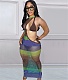 Mesh See Through Cover Up Dress 3 Piece Bikini Sets LP-66898