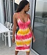 Tie Dye Print Spaghetti Strap Backless Bodycon Dress SMD-23008