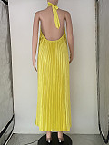 Halter Backless Pleated Loose Summer Dresses ANDI-1538