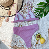 Solid Color Women Two-piece Swimsuit Triangle Bikini B170