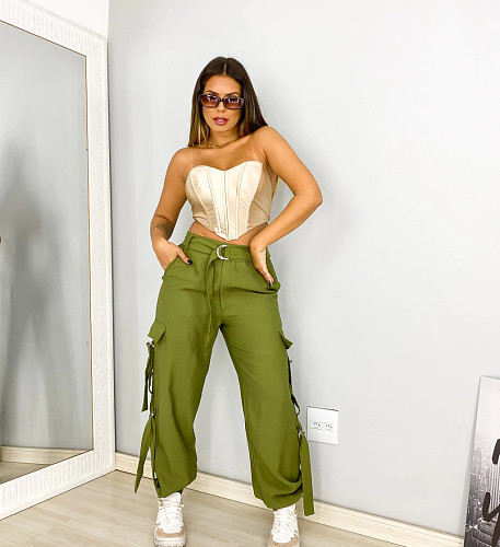 Hip Hop Street Solid Color Casual Cargo Pants XT-8181