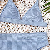 Solid Color Women Two-piece Swimsuit Triangle Bikini B170