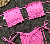 Beach Swim Wear Bandage Strapless Bikini Set 1977