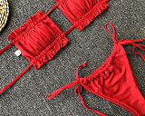 Beach Swim Wear Bandage Strapless Bikini Set 1977