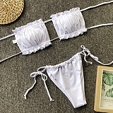 Beach Swim Wear Bandage Strapless Bikini Set 1977