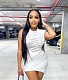 Sexy Cut Out Sleeveless irregular White Dresses XT-8200