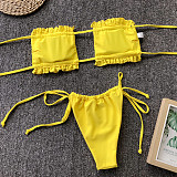 Beach Swim Wear Bandage Strapless Bikini Set 1977