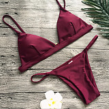 Solid String Bathing Suit Sexy Swimsuit 2023 Bikini Set 1760