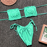 Beach Swim Wear Bandage Strapless Bikini Set 1977