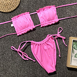 Beach Swim Wear Bandage Strapless Bikini Set 1977