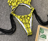 Sexy Hollow Out Tassel One Piece Swimming Suit 1973