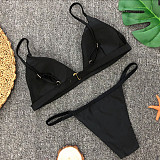 Solid String Bathing Suit Sexy Swimsuit 2023 Bikini Set 1760