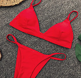 Solid String Bathing Suit Sexy Swimsuit 2023 Bikini Set 1760