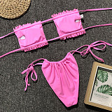Beach Swim Wear Bandage Strapless Bikini Set 1977