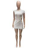 Sexy Cut Out Sleeveless irregular White Dresses XT-8200