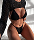 Long Sleeves Cover Bling Bikini 3 Piece Swimsuit C188W