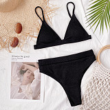Solid Color Women Two-piece Swimsuit Triangle Bikini B170