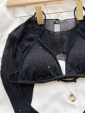 Long Sleeves Cover Bling Bikini 3 Piece Swimsuit C188W