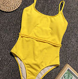 Solid Color Spaghetti Strap One Piece Swimwear 19139
