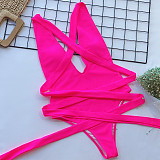 Low Cut Deep V Bandage One Piece Swimsuits B03