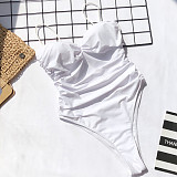 Sexy Sling Ruched Push Up One Piece Bathing Suit B07