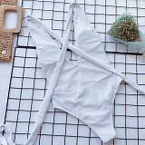 Low Cut Deep V Bandage One Piece Swimsuits B03