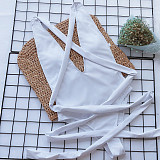 Low Cut Deep V Bandage One Piece Swimsuits B03