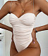 Sexy Sling Ruched Push Up One Piece Bathing Suit B07