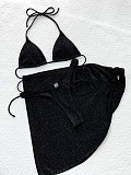 Triangle Halter Bathing Suit 3 Pieces Bikinis Set B879W