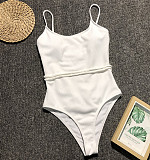 Solid Color Spaghetti Strap One Piece Swimwear 19139