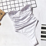 Sexy Sling Ruched Push Up One Piece Bathing Suit B07