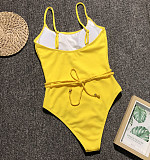 Solid Color Spaghetti Strap One Piece Swimwear 19139