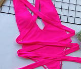 Low Cut Deep V Bandage One Piece Swimsuits B03