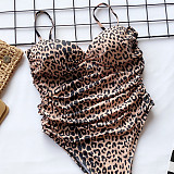 Sexy Sling Ruched Push Up One Piece Bathing Suit B07