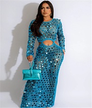 Hand-knitted Cutout Sequin Beach Dresses OYW-21304
