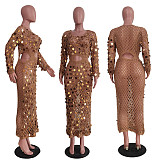 Hand-knitted Cutout Sequin Beach Dresses OYW-21304
