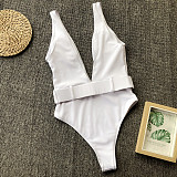 Low Cut Deep V Neck One Piece Swimsuits 19118