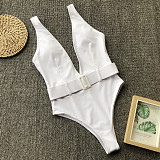 Low Cut Deep V Neck One Piece Swimsuits 19118
