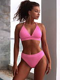 Solid Two Pieces Swimsuit High Waist Bikini Set C723W