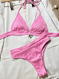 Solid Two Pieces Swimsuit High Waist Bikini Set C723W