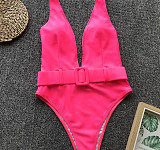 Low Cut Deep V Neck One Piece Swimsuits 19118