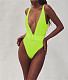 Low Cut Deep V Neck One Piece Swimsuits 19118
