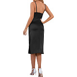 Sexy Backless Straps Split Midi Dresses JX5637
