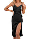 Sexy Backless Straps Split Midi Dresses JX5637