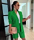 Solid Color Office Lady Blazer Two Piece Shorts Suit OQ-0183