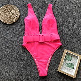 Low Cut Deep V Neck One Piece Swimsuits 19118