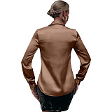 Women Solid Color Stretch Blouses JX5649