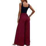 Women U-neck Point Wide-leg Jumpsuits JX5642